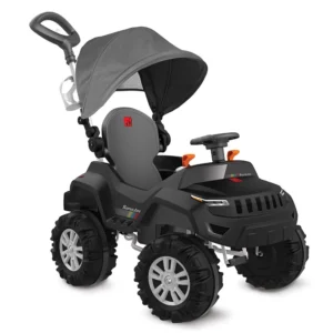 SuperJeep met ligfunctie, luifel, zitje en pedalen - Zwart - Bandeirante